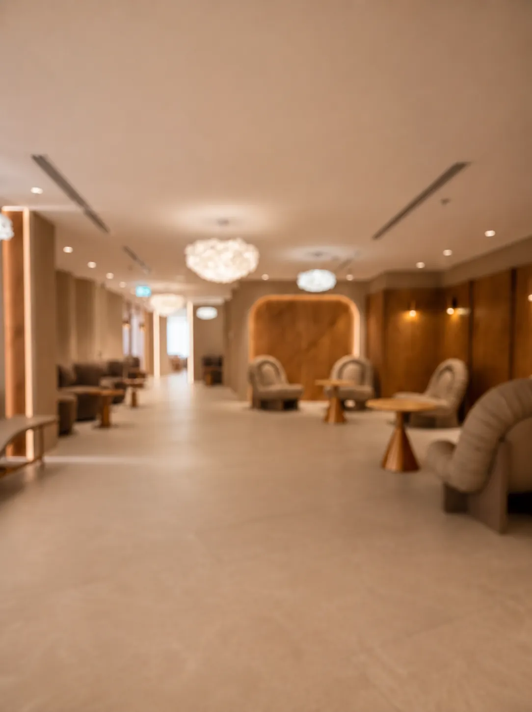 HiveOne business lounge with seating and warm lighting